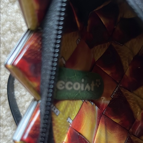 Handmade Striped Black and White Recycled barcode Wristlet - Picture 2 of 6